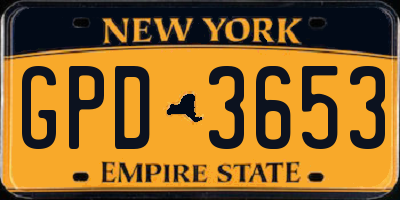 NY license plate GPD3653