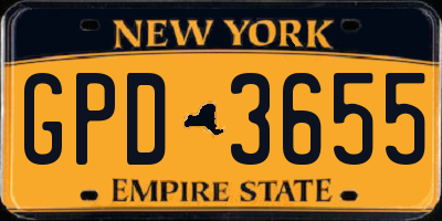 NY license plate GPD3655