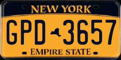 NY license plate GPD3657