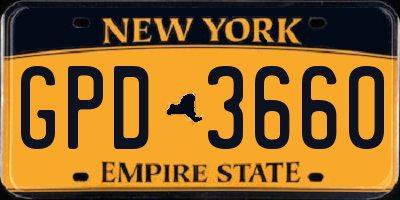 NY license plate GPD3660