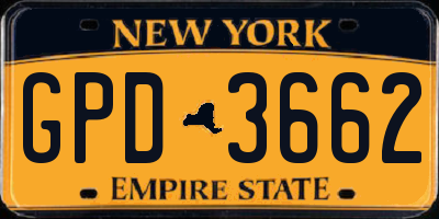 NY license plate GPD3662