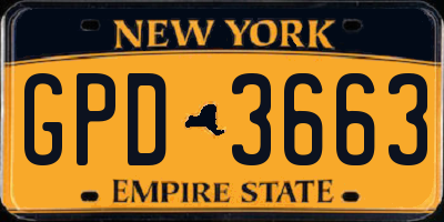 NY license plate GPD3663