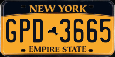 NY license plate GPD3665