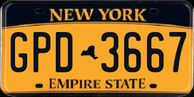 NY license plate GPD3667