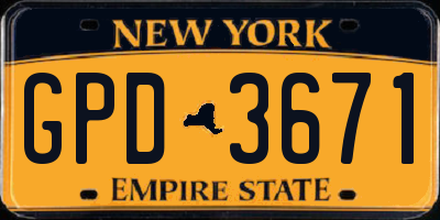 NY license plate GPD3671