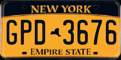 NY license plate GPD3676