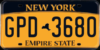 NY license plate GPD3680