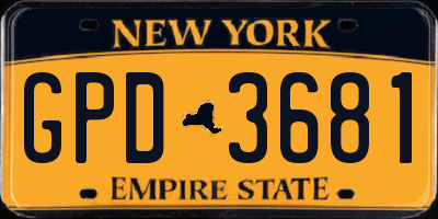 NY license plate GPD3681