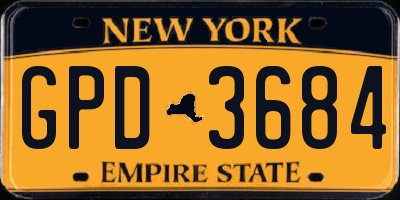 NY license plate GPD3684