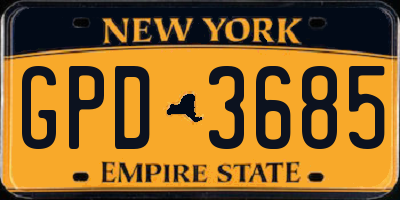 NY license plate GPD3685