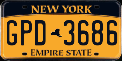 NY license plate GPD3686