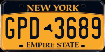 NY license plate GPD3689