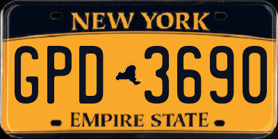 NY license plate GPD3690