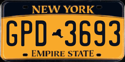 NY license plate GPD3693