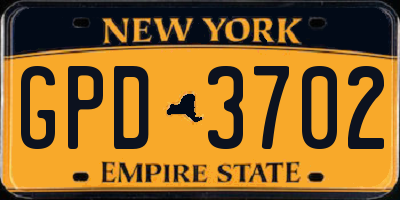 NY license plate GPD3702