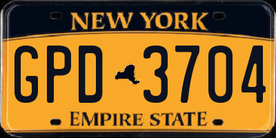 NY license plate GPD3704