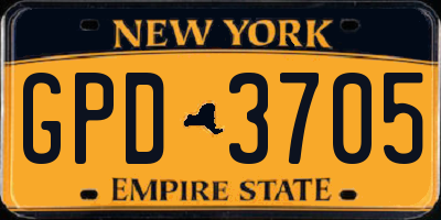 NY license plate GPD3705