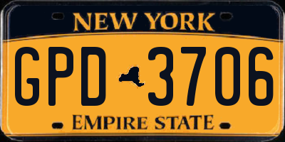 NY license plate GPD3706