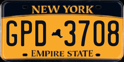 NY license plate GPD3708