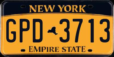 NY license plate GPD3713