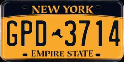 NY license plate GPD3714
