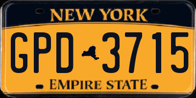 NY license plate GPD3715