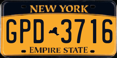 NY license plate GPD3716
