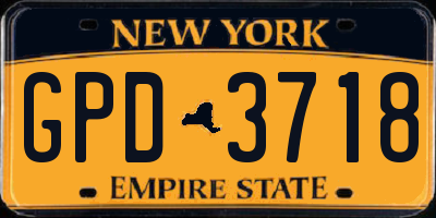 NY license plate GPD3718