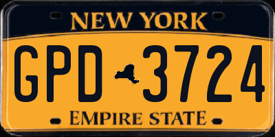 NY license plate GPD3724