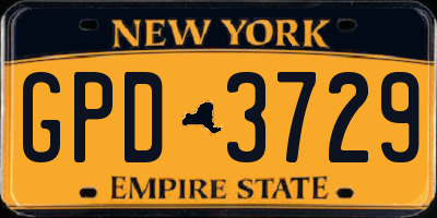 NY license plate GPD3729