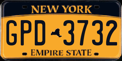 NY license plate GPD3732