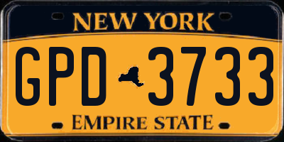 NY license plate GPD3733