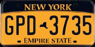 NY license plate GPD3735