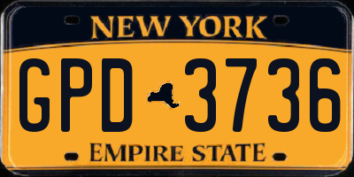 NY license plate GPD3736