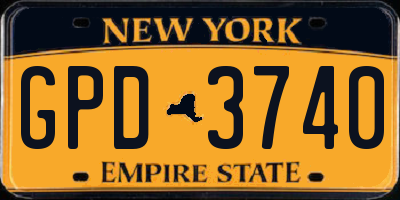 NY license plate GPD3740