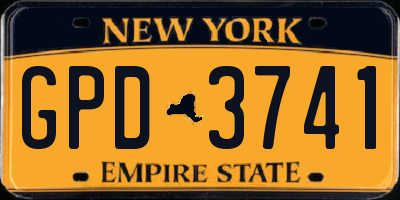 NY license plate GPD3741