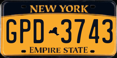NY license plate GPD3743
