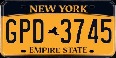 NY license plate GPD3745