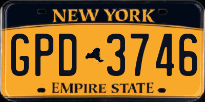 NY license plate GPD3746