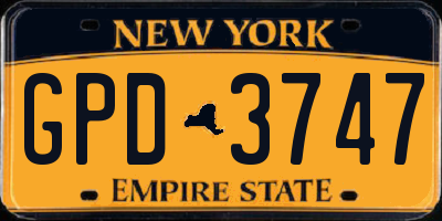NY license plate GPD3747