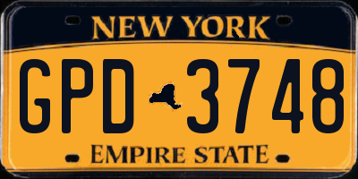 NY license plate GPD3748