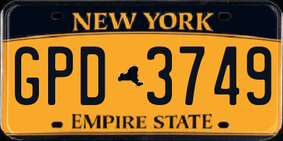 NY license plate GPD3749