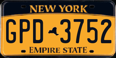 NY license plate GPD3752