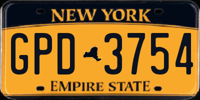 NY license plate GPD3754
