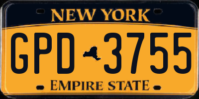 NY license plate GPD3755