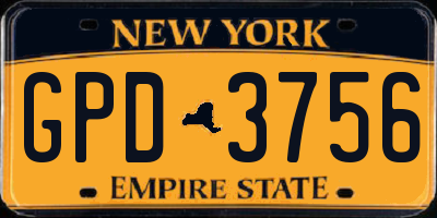 NY license plate GPD3756