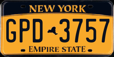 NY license plate GPD3757