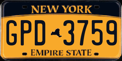 NY license plate GPD3759