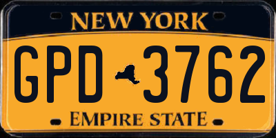 NY license plate GPD3762