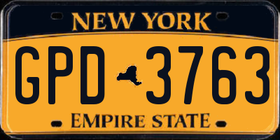 NY license plate GPD3763